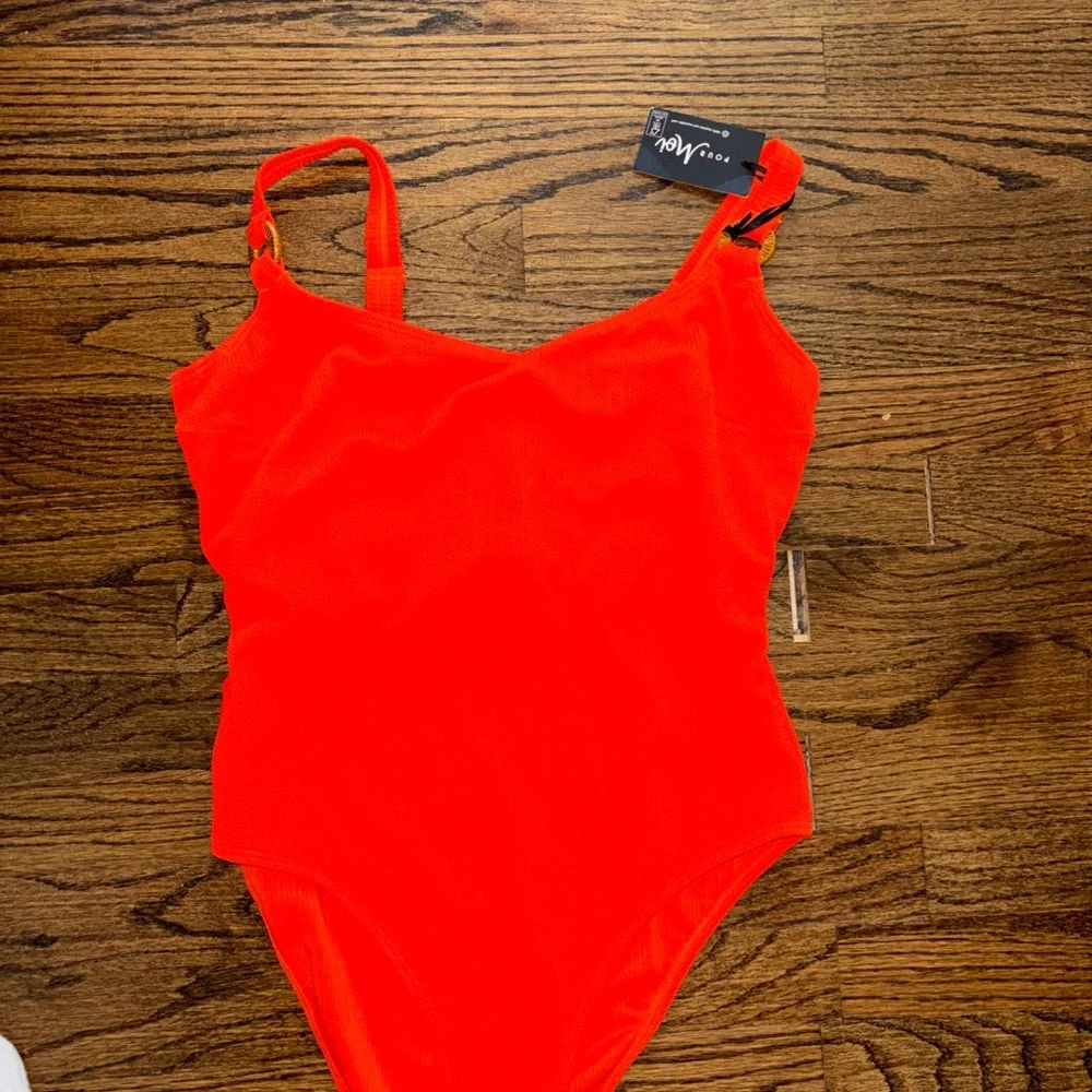 Textured Scoop One-Piece Swimsuit in Vibrant Orange - Picture 4 of 7